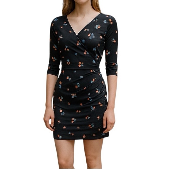 Witchery Floral Silk Dress Navy - Picture 1 of 11